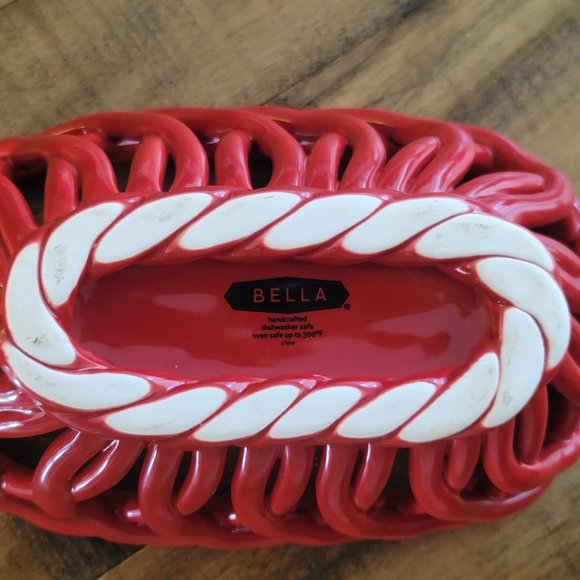 BELLA Handcrafted Red Braided Bread Basket - Picture 6 of 9